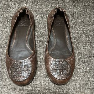 Tory Burch Brown Leather Flats